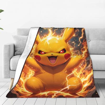 Manta de transformación de Pikachu rayo Calidad Suave Ropa de cama Mantas Invierno Estudiantes Sofá Silla Sofá Cama Colcha Esponjosa