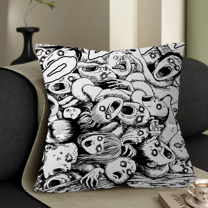 Junji Ito Kawakami Tomie Cushion Cover Polyester Sofa Cushions Decorative Throw Pillows Home Decoration Pillowcover