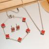9mm Four-Leaf Clover Set Necklace Earrings Bracelet - Stylish Elegant and High-End Bracelet
