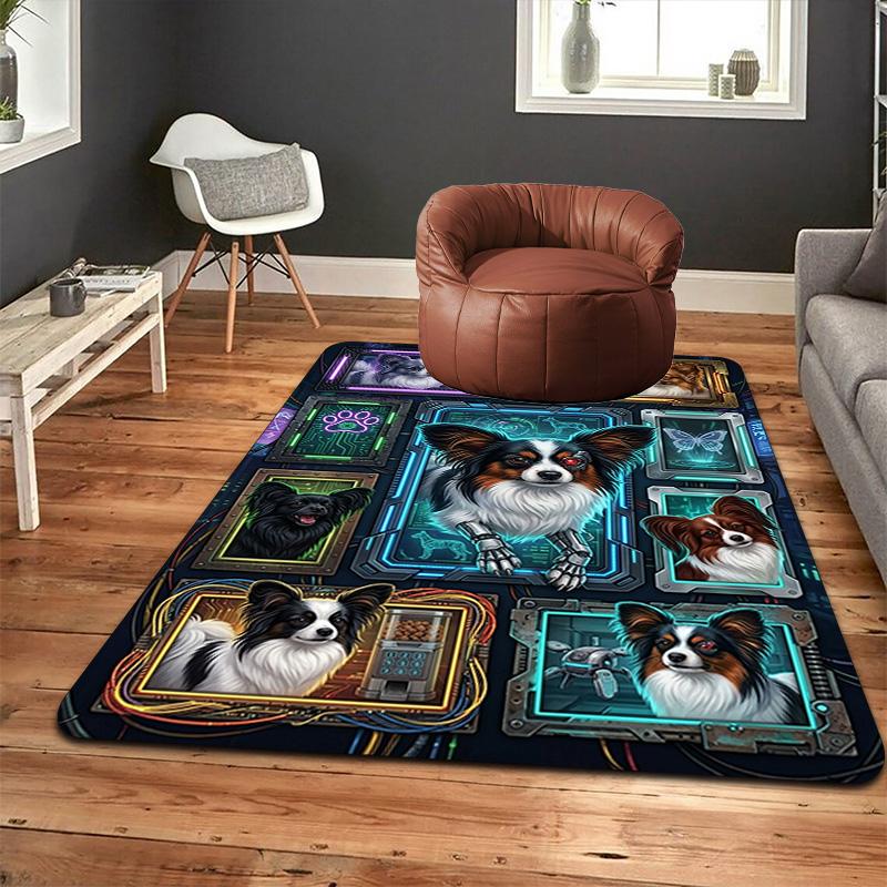 Cybernetic Canine Evolution Pattern Rug Floor Mat for Living Room or Bedroom Soft and Comfortable Carpet a Gift for Birthday and Holiday.