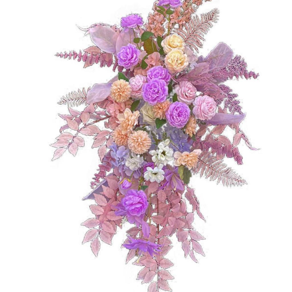 Purple Floral Art Props for Wedding, Classroom, or Window Display - Artificial Aisle Flowers
