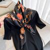 Fashion Luxury Printing 90*90Cm Women Scarf Satin Twill Square Big Shawl Elegant Headscarf Smooth Soft Neck Tie Bandana