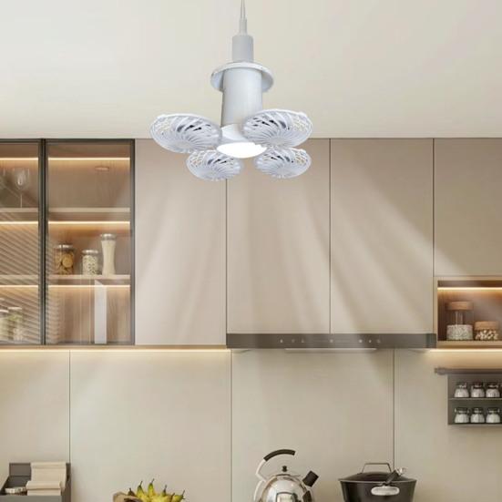 2-in-1 Folding LED Lantern Fan with Hook Dimmable Strong Airflow