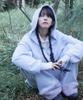 Pyule Fluffy Hem Sweatpants Blue Melange