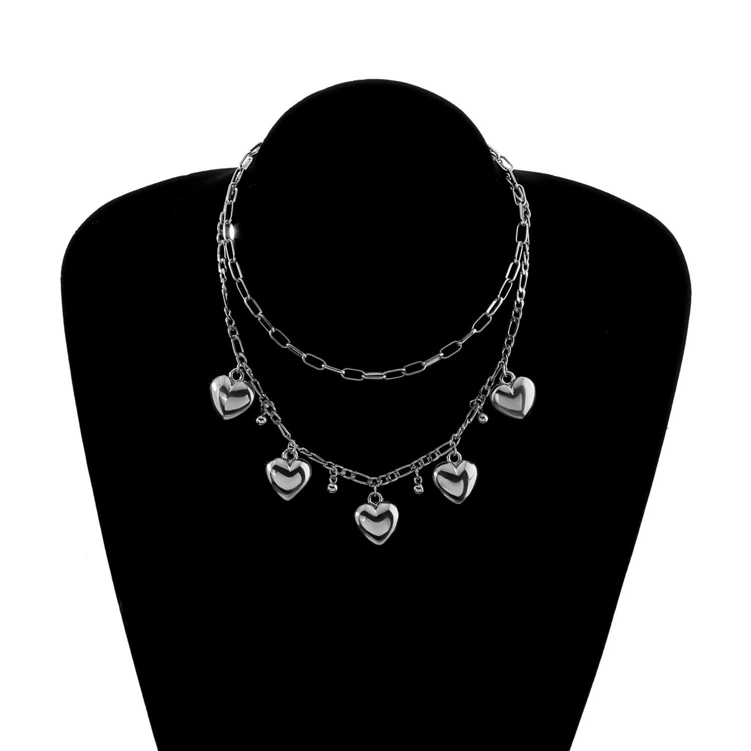 Европа, Америка, преувеличенный этнический стиль, трехмерный кулон-сердечко, ожерелье, ретро хип-хоп тренд, ожерелье с колокольчиком