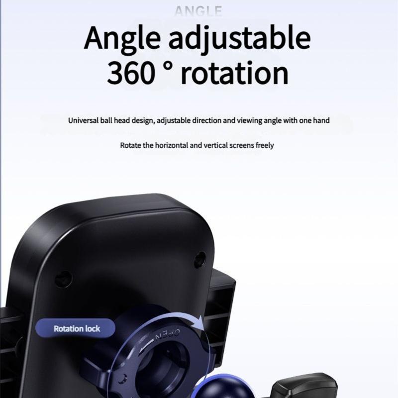 Car Phone Mount Clip On Design 360 Rotation Air Outlet Mobile Holder For 4.7-7.2inch Smartphones Mobile Device