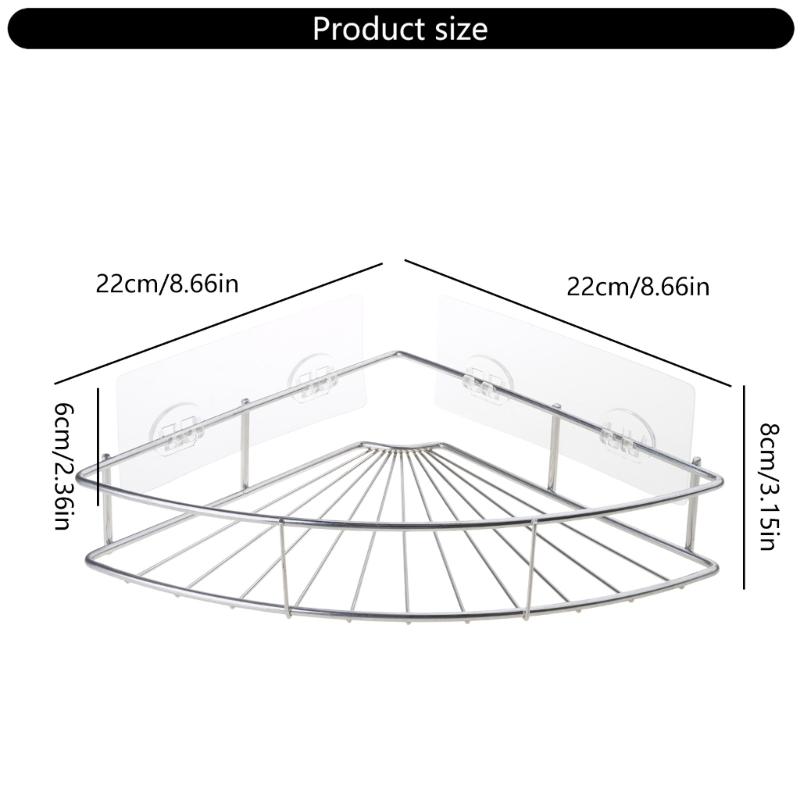 Multifunctional Stainless Steel Bathroom Shelf Adjustable Shampoo Rack Suction Cup Mount For Kitchen Shower Organization