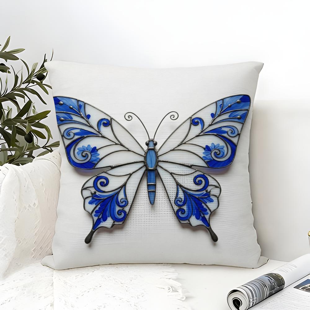 Natural Beautiful Floral And Butterfly Prints Pillow Case Linen Pillow Case Sofa Home Decor Cushion Cover Cushion Cove