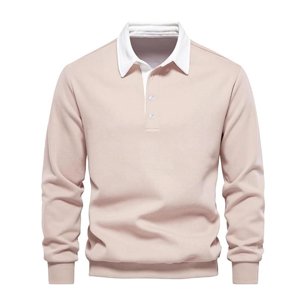 New Autumn Long-sleeved Polo Collar Sweatshirt Long-sleeved Trendy Versatile Casual Men's Clothing