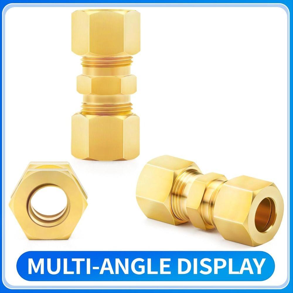 Straight Tube Fitting Connector Multiple Sizes Straight Coupling Brass Compression Fitting