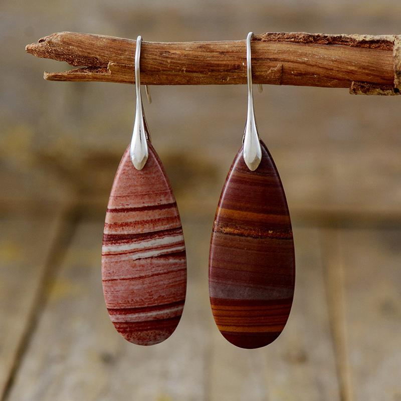 Ethnic Style Natural Stone Water Drop Earrings Earrings Light Luxury Jewelry Earrings