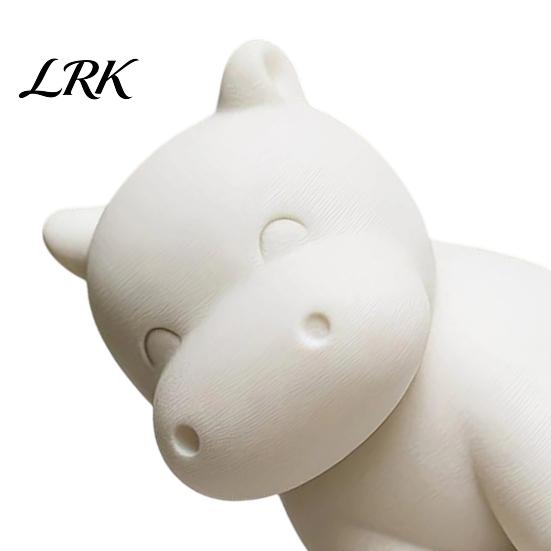 Healing Desk Decor 3D Printed Hippopotamus Statue, Mini Size Desktop Decoration, Solid Statue Matte White Finish Figurine for Home Office Hippo Shelf
