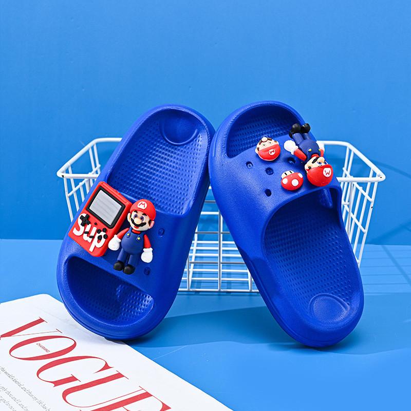 Comfortable Cartoon Mario Boys' Slippers Lightweight Soft Bottom Non-slip Design Perfect For Summer Wear