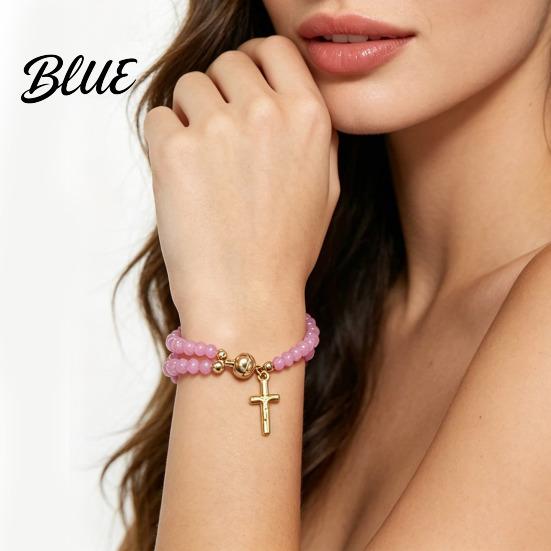 Devotional Bead Bracelet Rosary Magnetic Closure Handmade Christian Prayer Beads