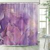 Purple Marble Shower Curtain Abstract Lavender Gold Fabric Bath Curtains Modern Ombre Watercolor Ink Art Home Bathroom Decor Set