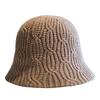 Hand crocheted bucket hat women's versatile wool bucket hat autumn and winter thermal basin hat