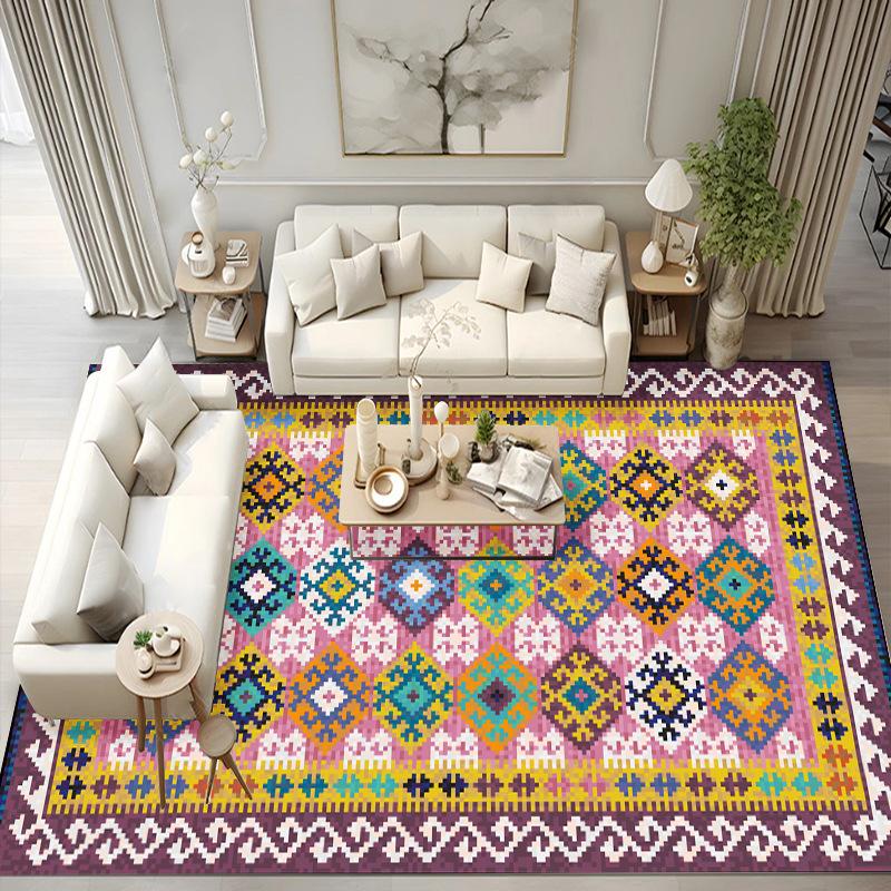 Vintage Persian Home Bedroom Living Room Fully Covered with Carpet Bohemian Ethnic Style Tea Table Sofa Carpet Bedside Carpet