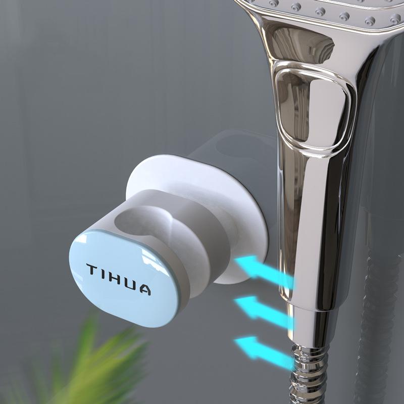 360° Otočná kúpeľňová sprchová hlavica Nastaviteľný držiak na sprchu bez vŕtania Univerzálna pevná základňa