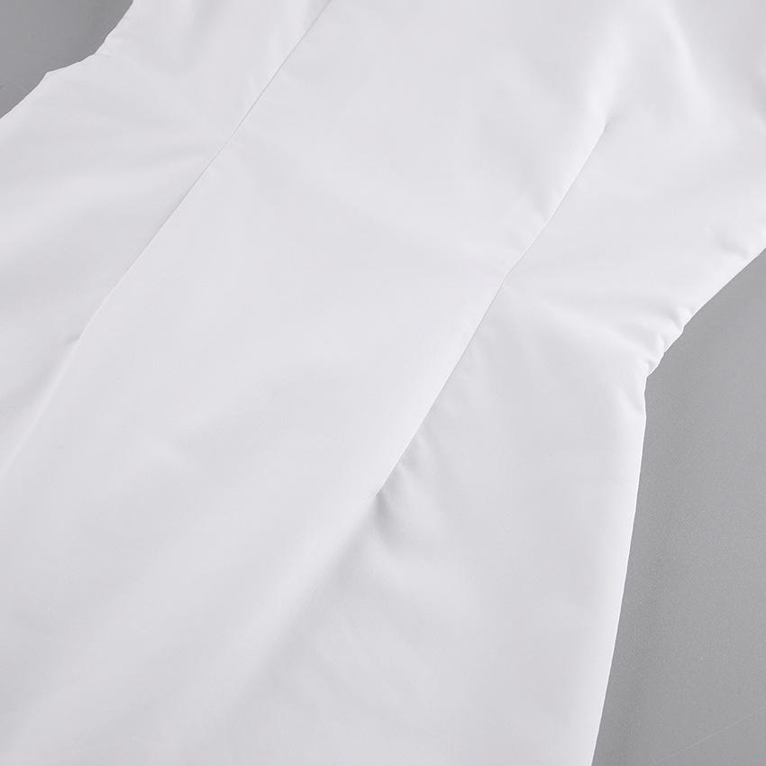 2023 Autumn White Slimming Long-Sleeved Polo Dress for Women