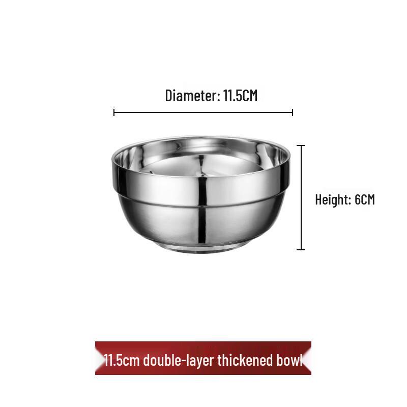 Leyongtu 304 Stainless Steel Double-Layer Anti-Scald Bowl