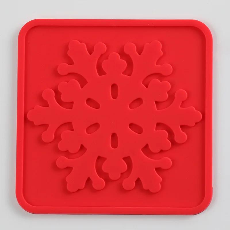 Square Silicone Coasters Non-slip High Temperature Resistant Waterproof Coaster Placemats Home and Decoration Kitchen Utensils