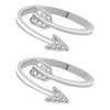 2 Pieces Women Open Ring Fashion Adjustable Knuckle Opening Hand Jewelry Party Elegant Exquisite Dressing Gift