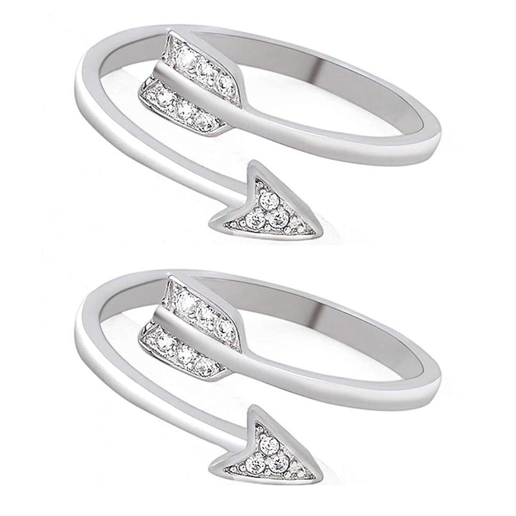 2 Pieces Women Open Ring Fashion Adjustable Knuckle Opening Hand Jewelry Party Elegant Exquisite Dressing Gift