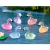Charming Glow-in-the-dark Resin Flamingo Decor Adorable Miniature Aquarium Decoration