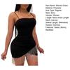 Kadın Elbise Backless Kolsuz Sıska Dekolte Düz Renk Spagetti Kayışı Elastik Sıkı Bel Püskül Strappy Elbise Yaz Kulübü Parti Mini Elbise