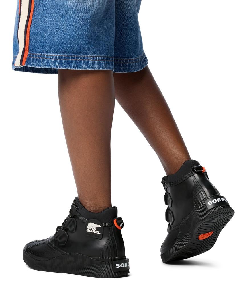 Sorel Out and About 4 Splashy Rain Size Sea NL5240 Boots, Women's, 24.0cm, Black, Salt,