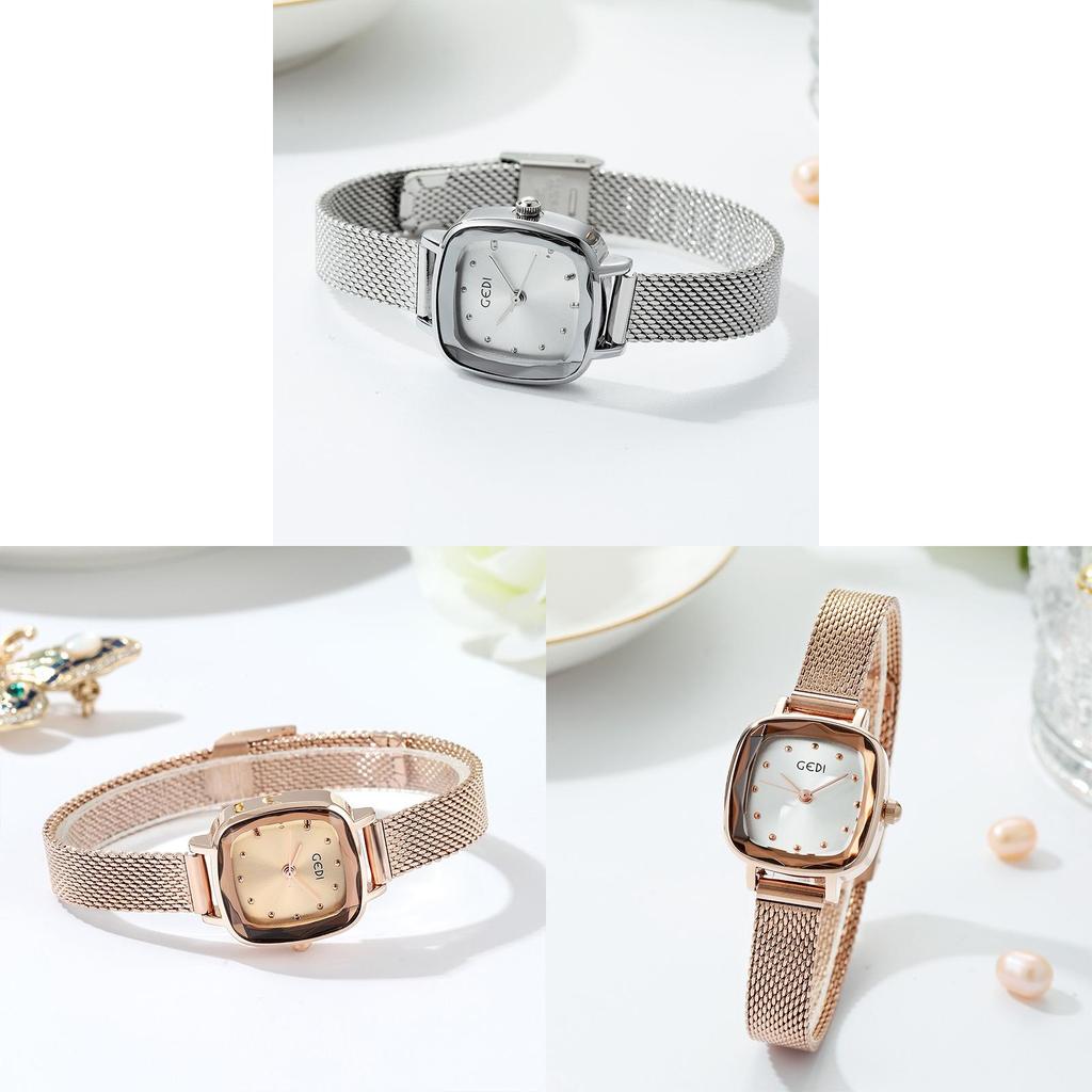 Gedi Ladies Square Watch With Quartz Movement Water Resistant For Casual Wear