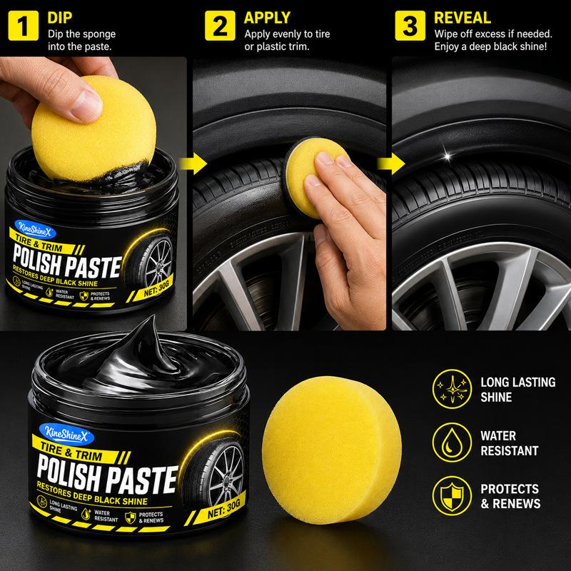Car Scratch Remover & Interior Polish Repair Wax, Long-Lasting Protection Cream for Tires, Dashboard & Trim Restorer