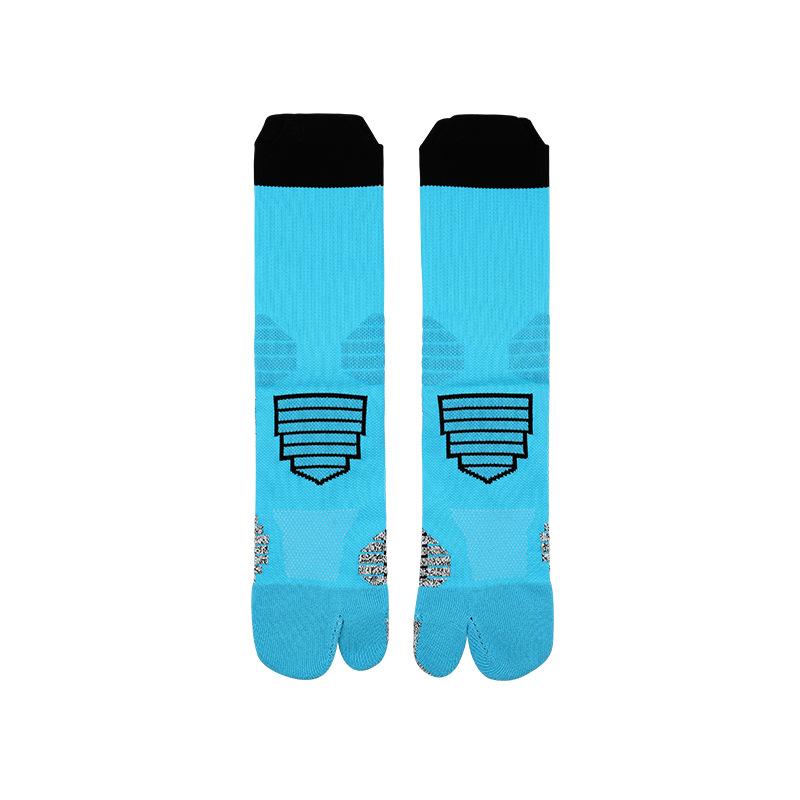

Summer Towel Bottom Quick-Drying Sub-Toe Socks Two-Toed Football Socks Men S Medium Tube Professional Anti-Friction Training Sports Socks Lonesizeall39-44 озеро синий