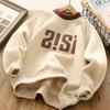 Warme dicke Jungen-Sweatshirts Kinder Plus Samt Pullover Kinder Winter Freizeitkleidung Teenager Herbst Bedruckte Sportshirts 4-14J