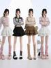 Velvet High-Waist A-line Skirt: Women's Sweet Hepburn Style for Spring/Autumn