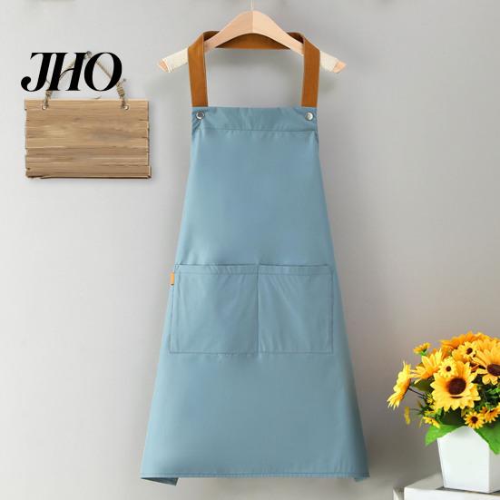 Easy Clean Apron Solid Color Kitchen with Dual Pockets Waterproof Oil-proof Adjustable Breathable Men Women Chef Cooking Baking Bib