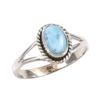 Natural Republic Larimar Drahokam Ručně vyrobený Prsten ze Sterlingového Stříbra 925 Velikost 7 C1L50
