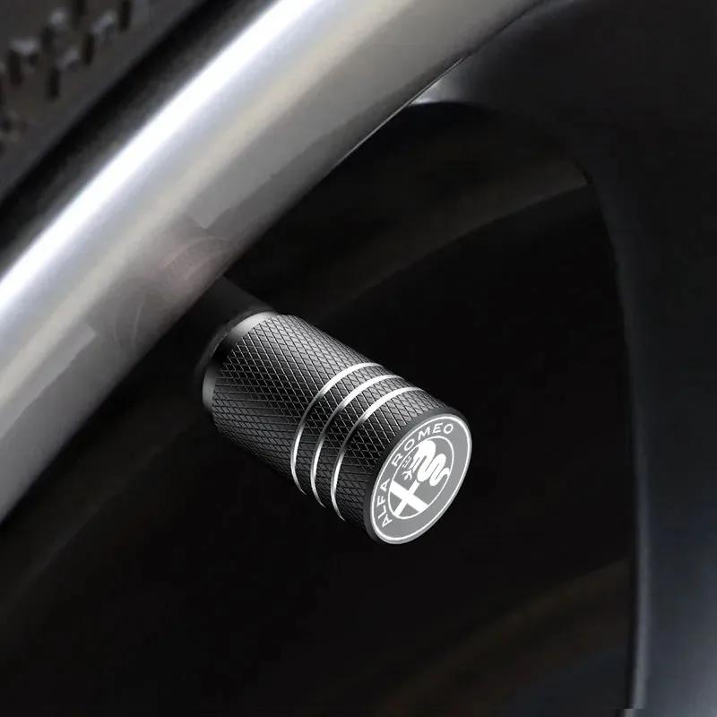 Hub Caps 4Pcs Car Wheel Tire Valve Caps Air Stem Covers For Alfa Romeo STELVIO Giulia 159 Giulietta 147 Mito 156 MTO Sportiva Ac ze2