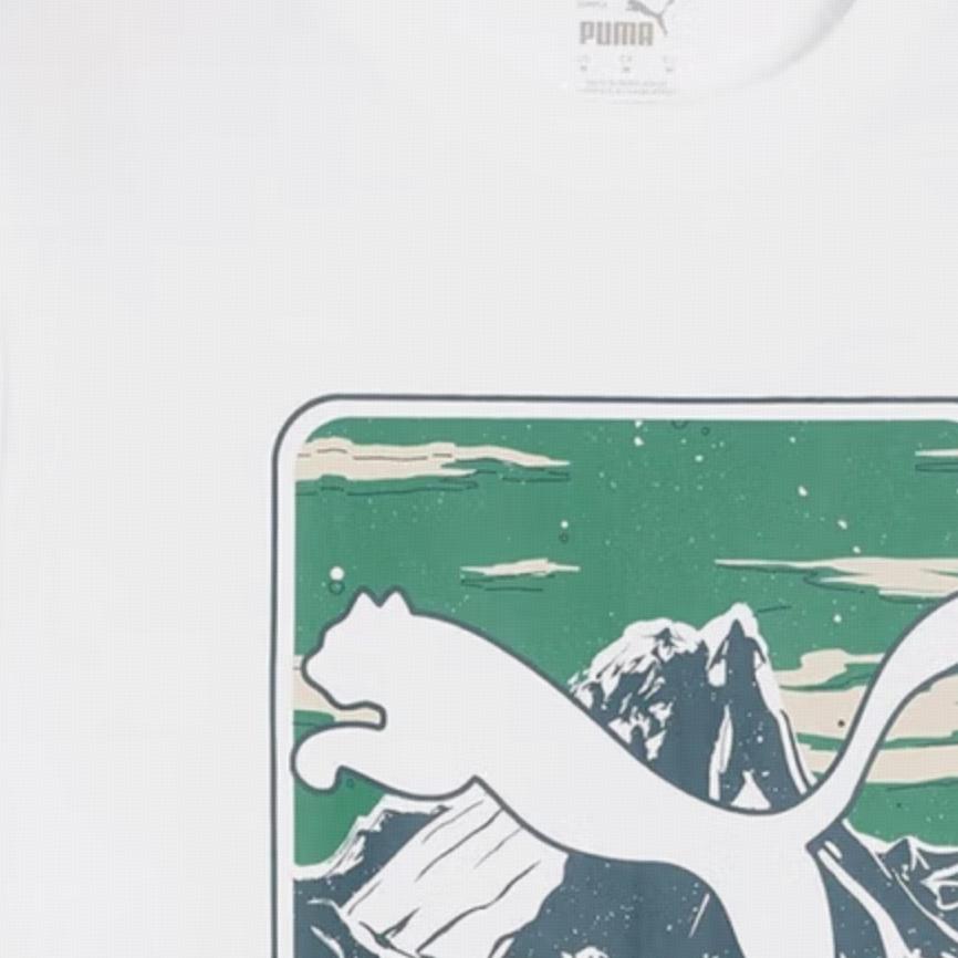 Puma Retro Americké Sportovní Ležérní Prodyšné Potištěné Tričko s Kulatým Výstřihem Pánské Topy Bílá 684761-02