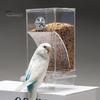 Transparent Acrylic Bird Feeder Automatic No-Mess Bird Cage Feeder Large Capacity Parrot Feeder Anti-Spill Bird Feeder for Canaries Budgies Finches