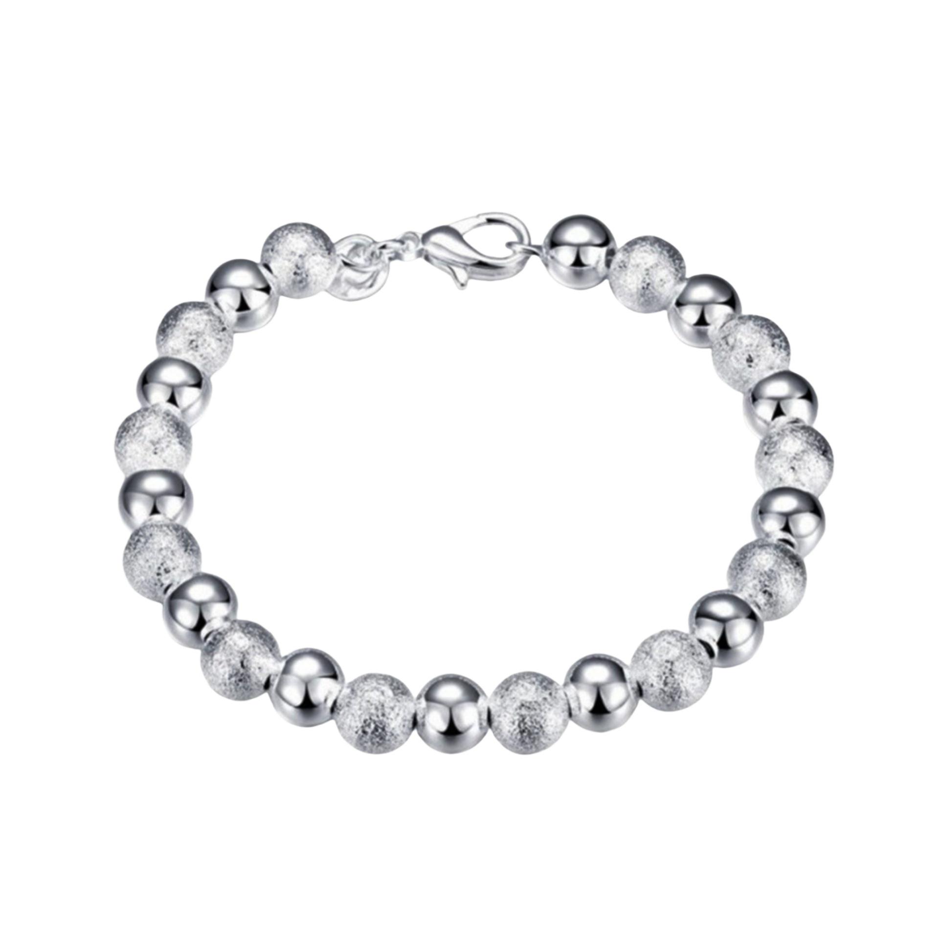 

Stylish Silver-Plated Sand Bead Bracelet - European and American Design