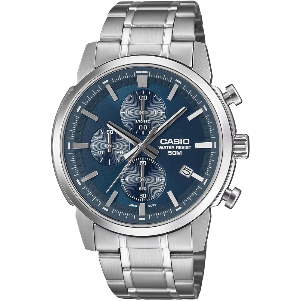 

Casio Standard Men s Quartz Watch 1/10 Second Chronograph Blue MTP-E510D-2A2V