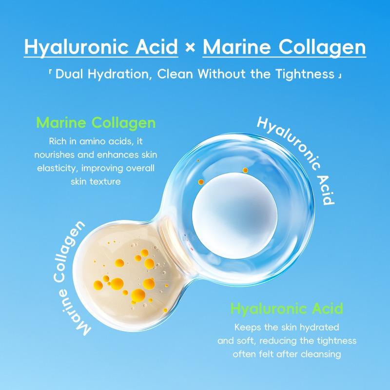 LAIKOU Hyaluronic Acid Collagen Facial Cleanser 50g Cleanses Pores and Hydrate