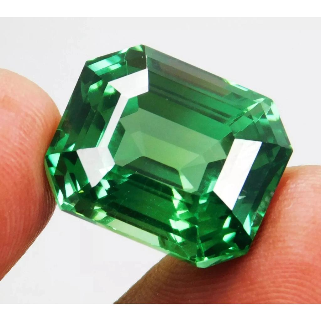 Emerald Cut Natural Shiny Green Sapphire 25-26 Ct Beautiful Certified Gemstone
