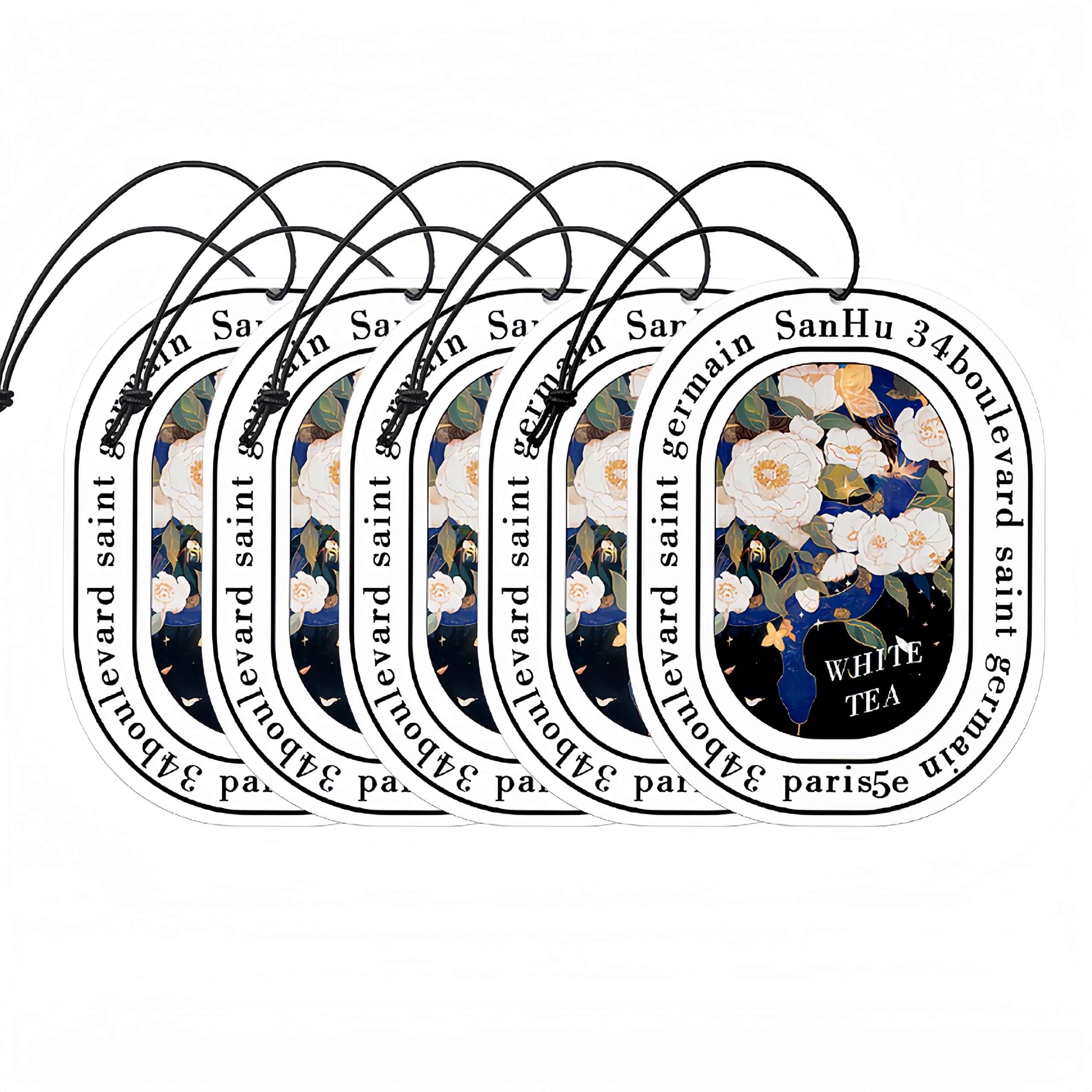 

Paper Fragrance Hanging Type Air Freshener White Tea Scent Car Room Fragrance Set of 5 белый