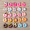 Tusember 15pcs Cute Cartoon Simulation Food Donuts Charms for Drop Earrings Necklace Bracelet DIY Keychain Jewelry Making Craft