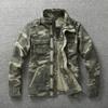 Herrenjacke Herren Denim Retro Cargojacken Outdoor Multi-Taschen Oberteile Feld Freizeitmode Wanderjacken Uniform