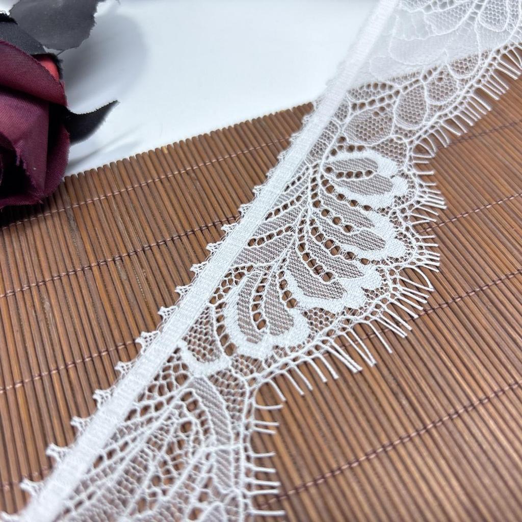 2.8m x 4cm Narrow French Chantilly Lace, Non-stretch Eyelash Lace Trim for Sewing, Bra, Underwear, Lingerie, Dress, Garment, Crafting