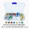 Car Fuse Box Set: Blade Fuses In Small, Medium, & Large (1A, 3A, 10A, 15A)