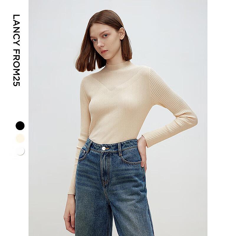 Langzi Women s Versatile Round Neck Knit Base Layer Top XL